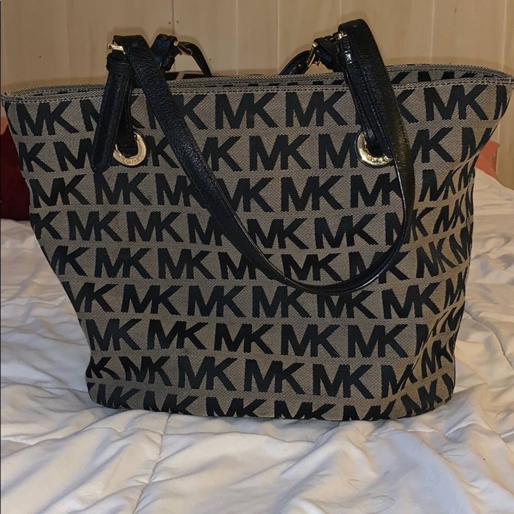 Black and grey MK shoulder bag